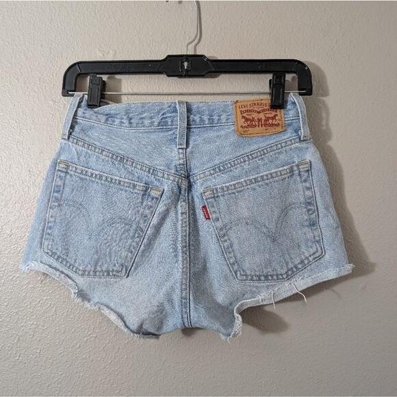 Levi's 501 Light Blue Jean Shorts High Waisted - Picture 3 of 6